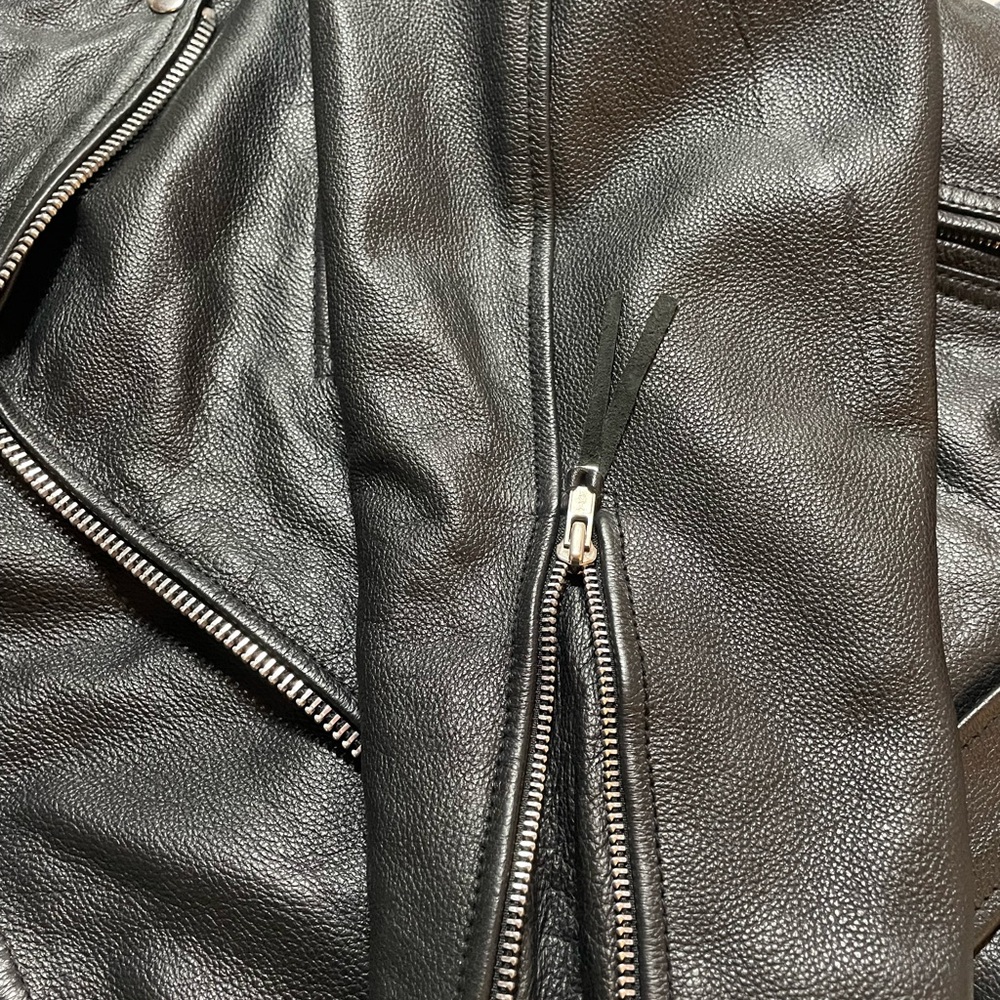 NWOT FMC MOTORCYCLE BIKER Heavy Leather Jacket. Size 48 Mens - Picture 7 of 13